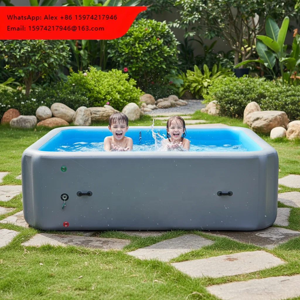 Custom Large Capacity PVC Drop Stitch Inflatable Swimming Pool 3*2.5*1m Family Party Front Backyard Kids Adult