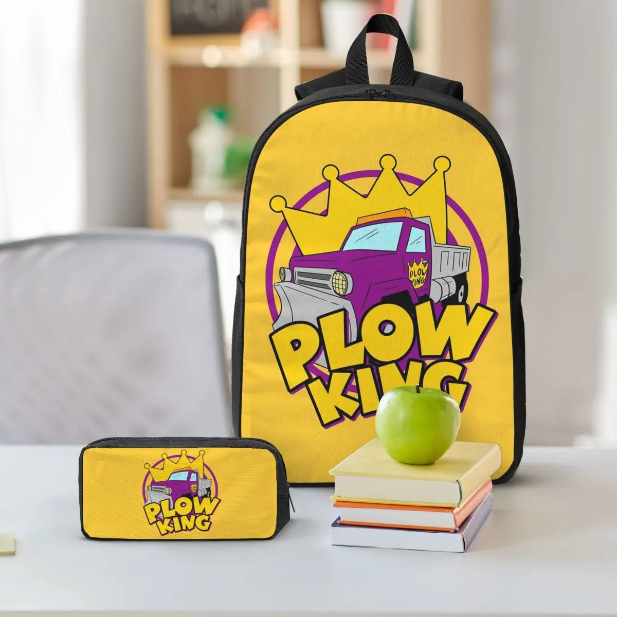Plow King The Healthy Competition Backpack Boys Girls BookBag School Bag Shoulder Bags 3ps Insulated Lunch Bag Pencil Case