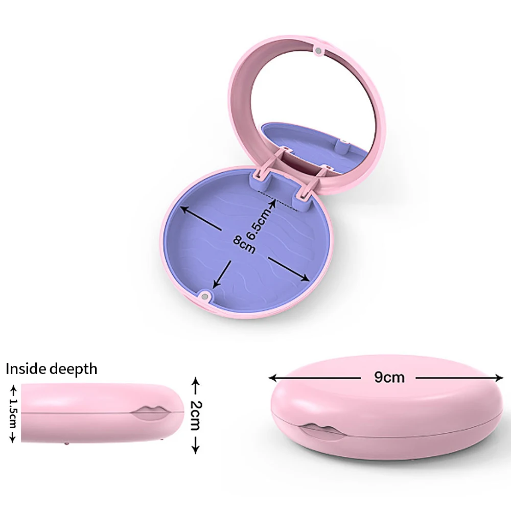 Neptanden Mondhygiëne Benodigdheden Organizer Case Tandhouder Mondbeschermer Kunstgebit Opslag Plastic Doos Met Spiegel