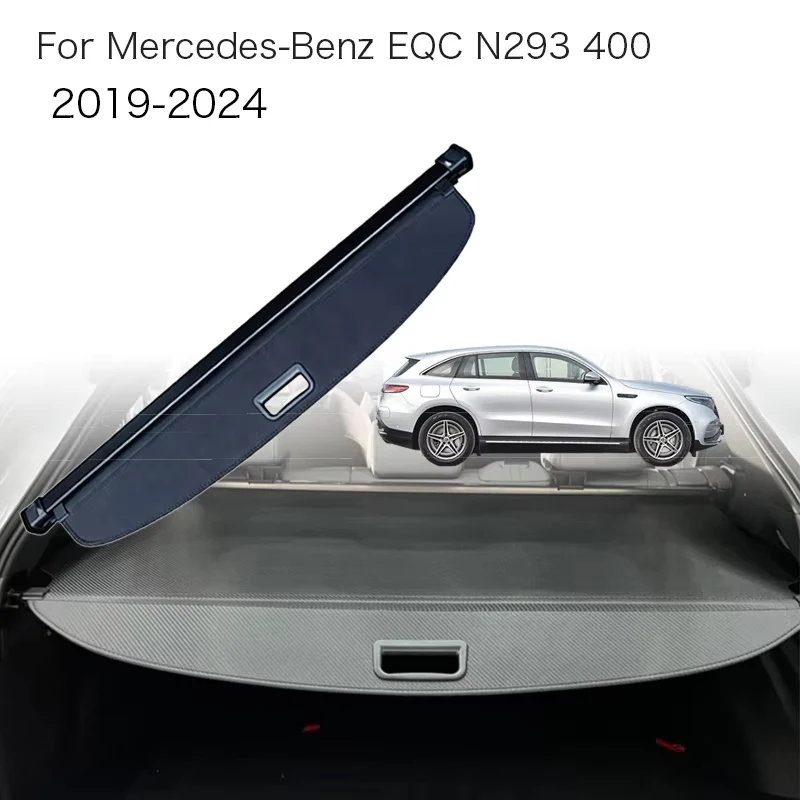 For Mercedes-Benz EQC N293 400 2019-2024 Trunk Curtain Cover Organizer Rear Rack Partition Luggage Shelter Shield Shade Cargo