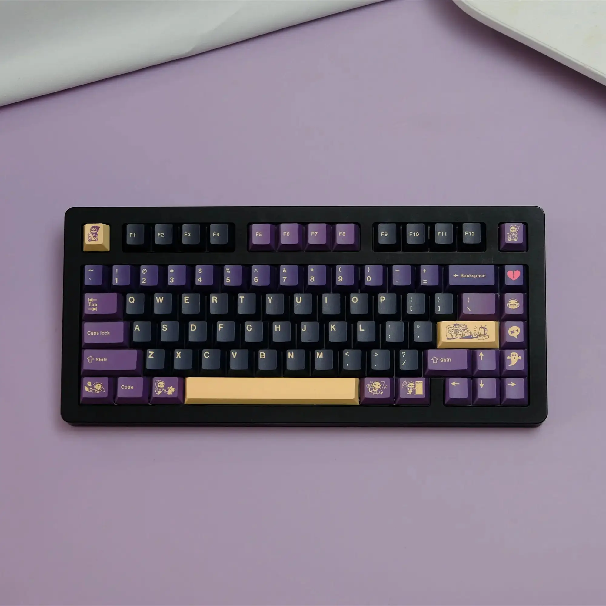 

Колпачки для клавиш Grim Reaper, 149 клавиш, материал PBT, колпачки для клавиш, профиль CHERRY DYE-SUB для переключателя MX, механическая клавиатура, раскладка ISO ANSI