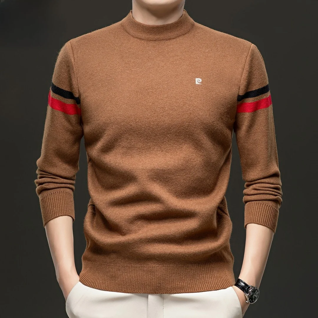 

Pierre Cardin Men's Camere Sweater Thiened Knitted Woolen f High Collar Winter Faion Casual Sle Soft Pure Color