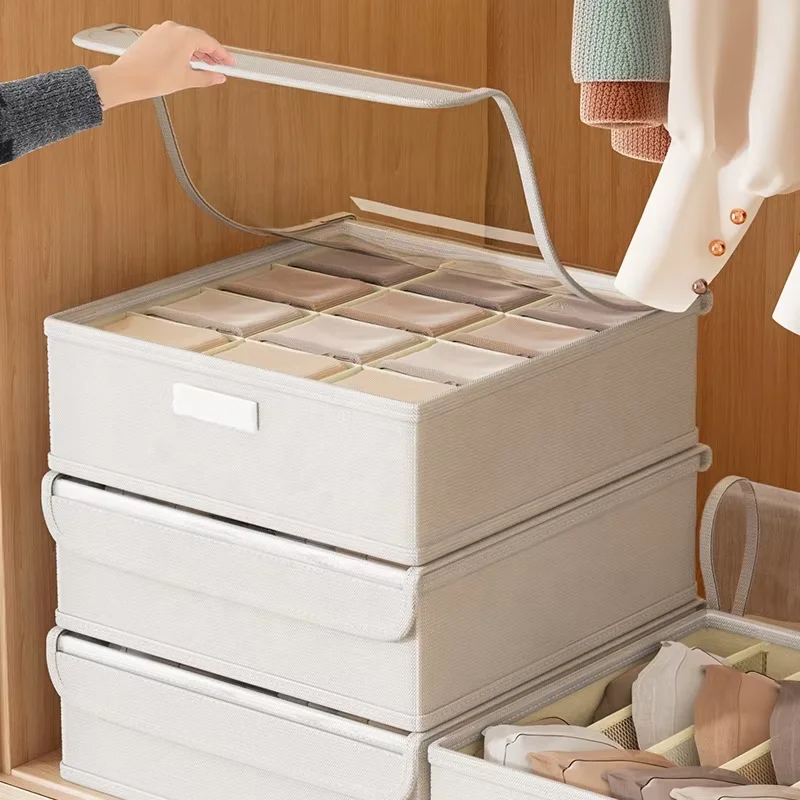 

Expandable Underwear & Socks Organizer, Oxford Fabric Drawer Storage for Bras, Undergarments, Foldable for Wardrobe Efficiency