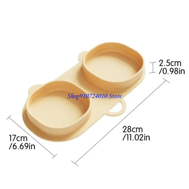 صينية تغذية الأطفال ذات القسم المزدوج 77HD، آمنة للاستخدام في غسالة الأطباق، مقاومة للانسكاب، ضرورية للسفر