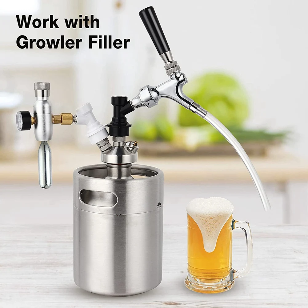 HGHO 2X Beer Faucet Ball Lock Kit, Homebrew Draft Beer Tap Cornelius & Corny Keg Liquid Ball Lock Picnic Party Beer Tower Set
