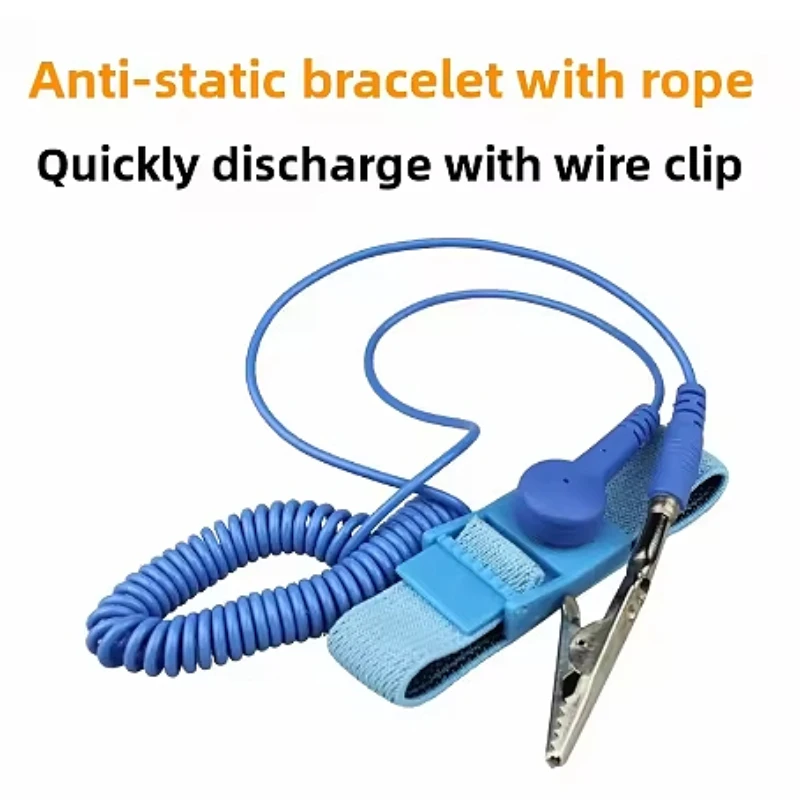 Wireless Wired Anti-Static Wristband with Rope Human Static Eliminator Ring Maintenance Tool for Safety Protection