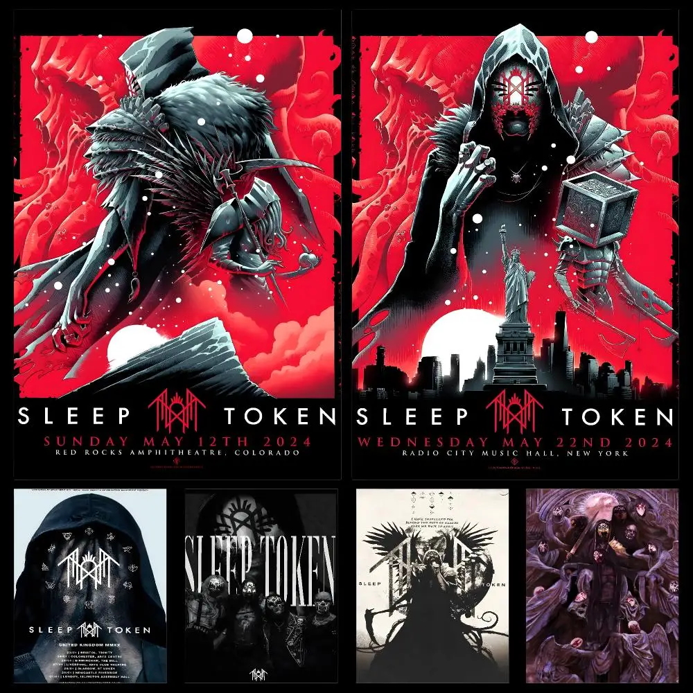 Band S-Sleep T-Token Alternative Metal Poster PP Self Adhesive Decorative HD for Garage gaming room living room Gift