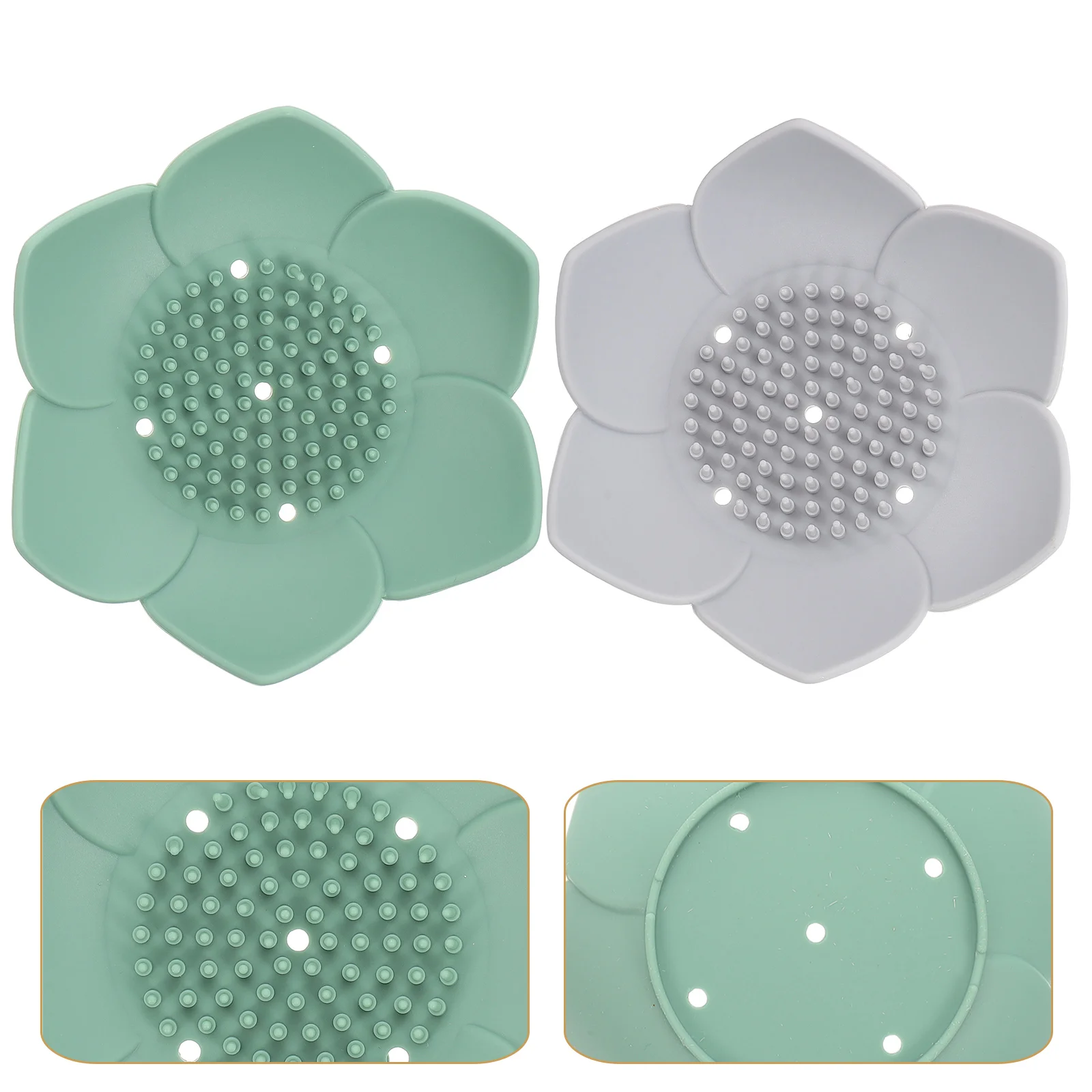 

Silicone Soap Self Draining Tray Flower Dish Portable Case Bathroom Kitchen Storage Flower Soap Dish Lotushape Rack