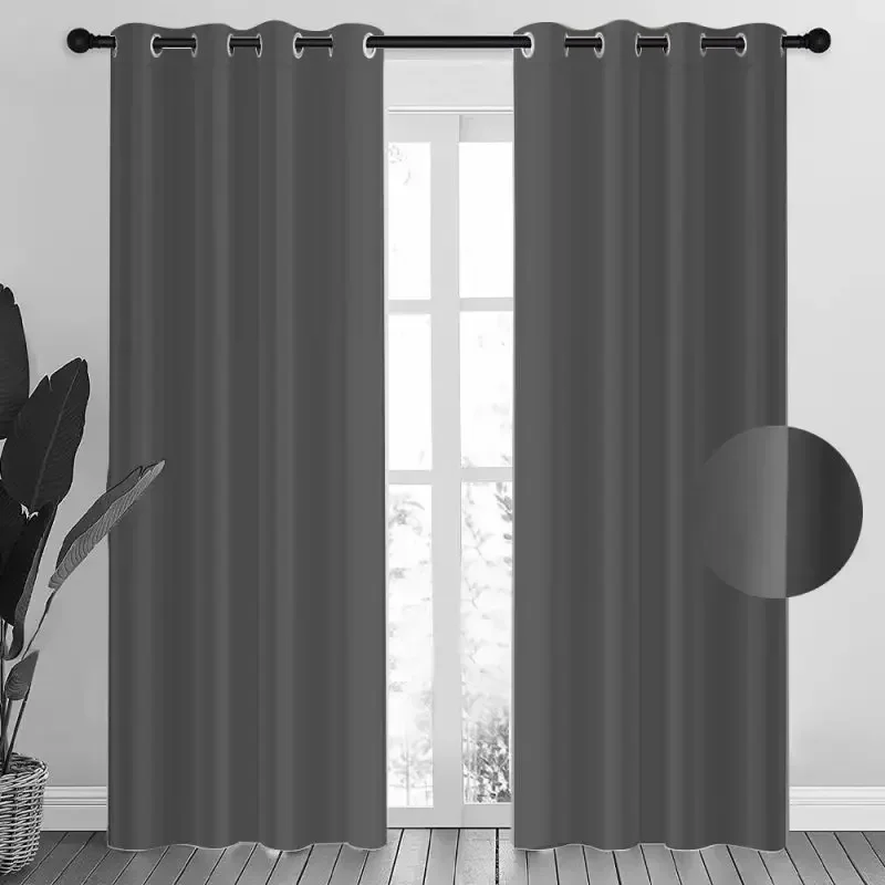 2 stuks verduisteringsgordijn kamerverduistering en lichtverminderend gordijn effen kleur voor studeerkamer keuken woonkamer decor