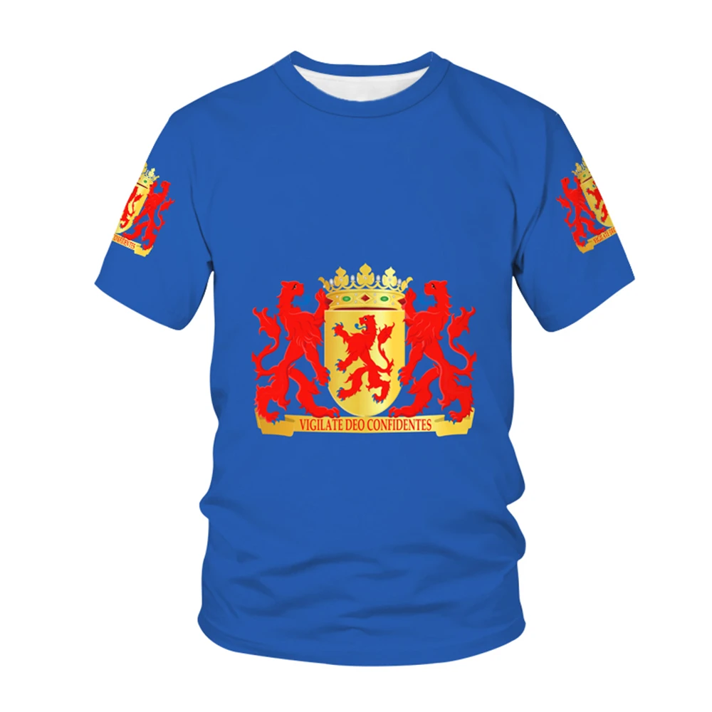 Zuid Holland Dutch Flag South Holland National Emblem With The Same Pattern T-shirt Men Hot New Summer Women Short-sleeved Top3D