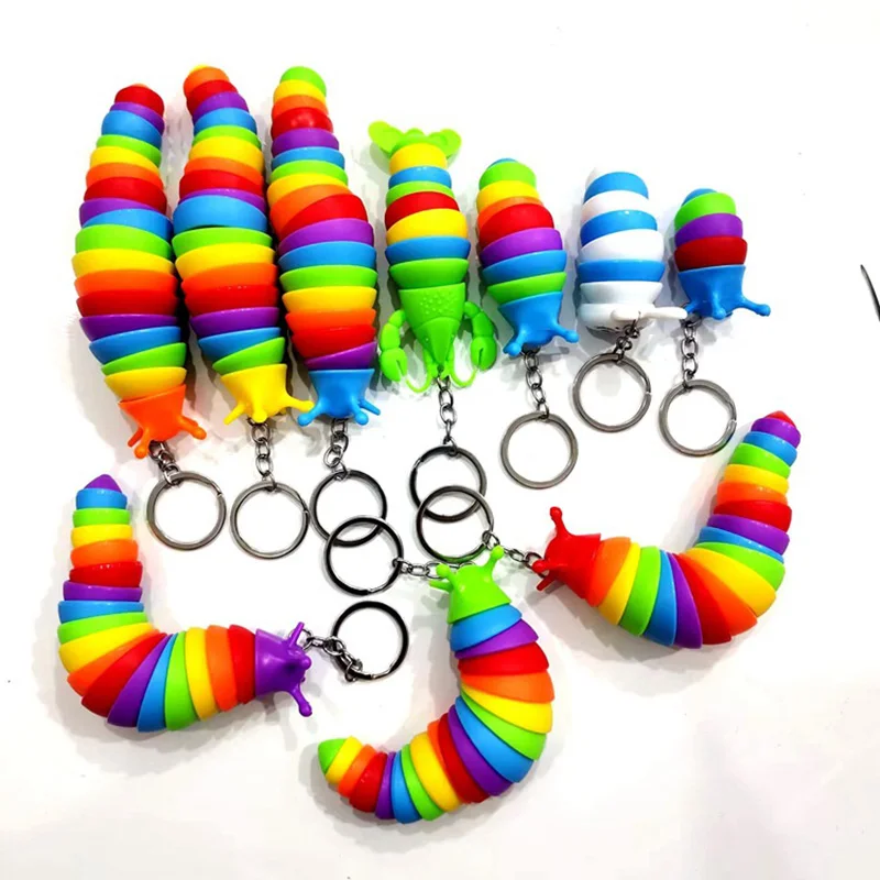 

Intelligence vent car key caterpillar keychain 8 cm slug pendant decompression slug toy