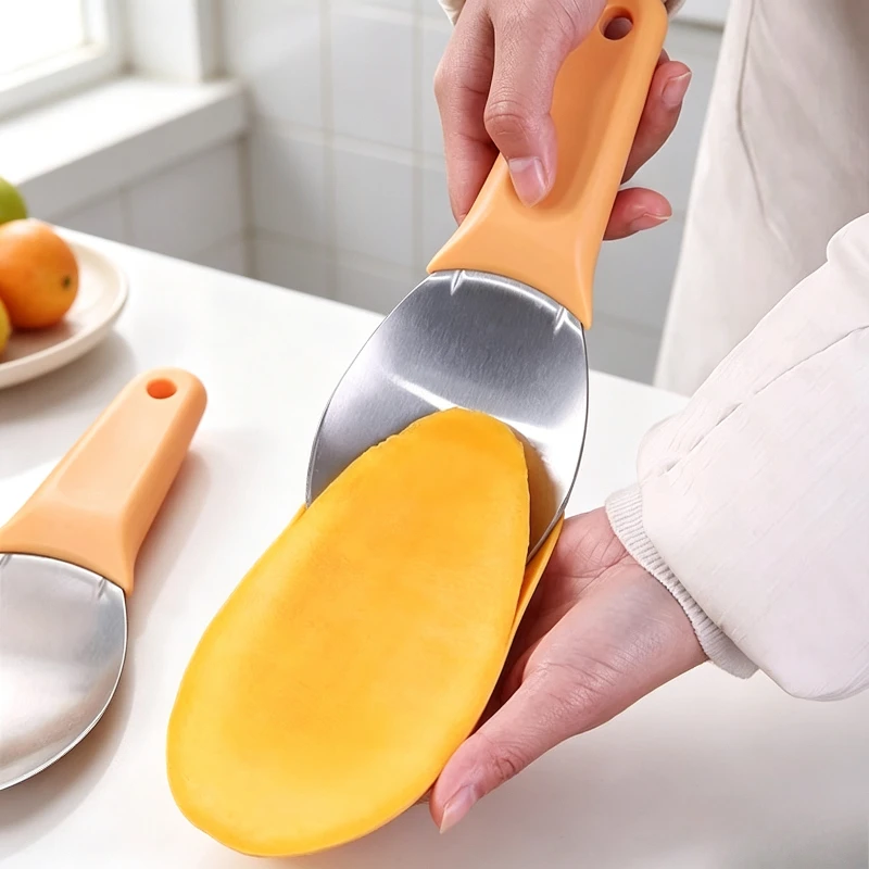Stainless Steel Mango Cutter Slicer Multi‑Function Fruit Scoop Peeler Tool for Watermelon Mango Cutting Coring