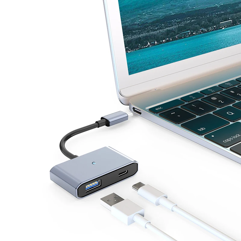 عالمي 3in 1 USB Type-C Hub ، TF ، SD ، قارئ بطاقة الذاكرة ، iPhone ، iPad ، الكمبيوتر اللوحي ، الهاتف ، محول OTG ، الكمبيوتر المحمول ، الكمبيوتر الشخصي ، الكاميرا ، Dashcam