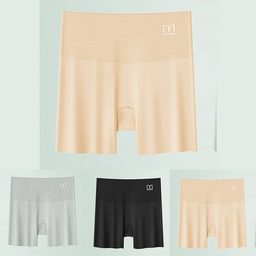 Womens Ice Silk 3 In 1 하이 웨이스트 엉덩이 리프팅 통기성 안전 바지 통기성 복서 숙녀 친밀한 란제리