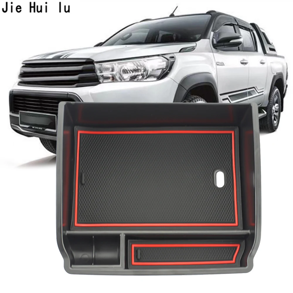 Car Armrest Box Storage For Hilux SR5 Hilux REVO AN120 AN130 120 130 2015 2016 2017 2018 Car Organizer Accessories