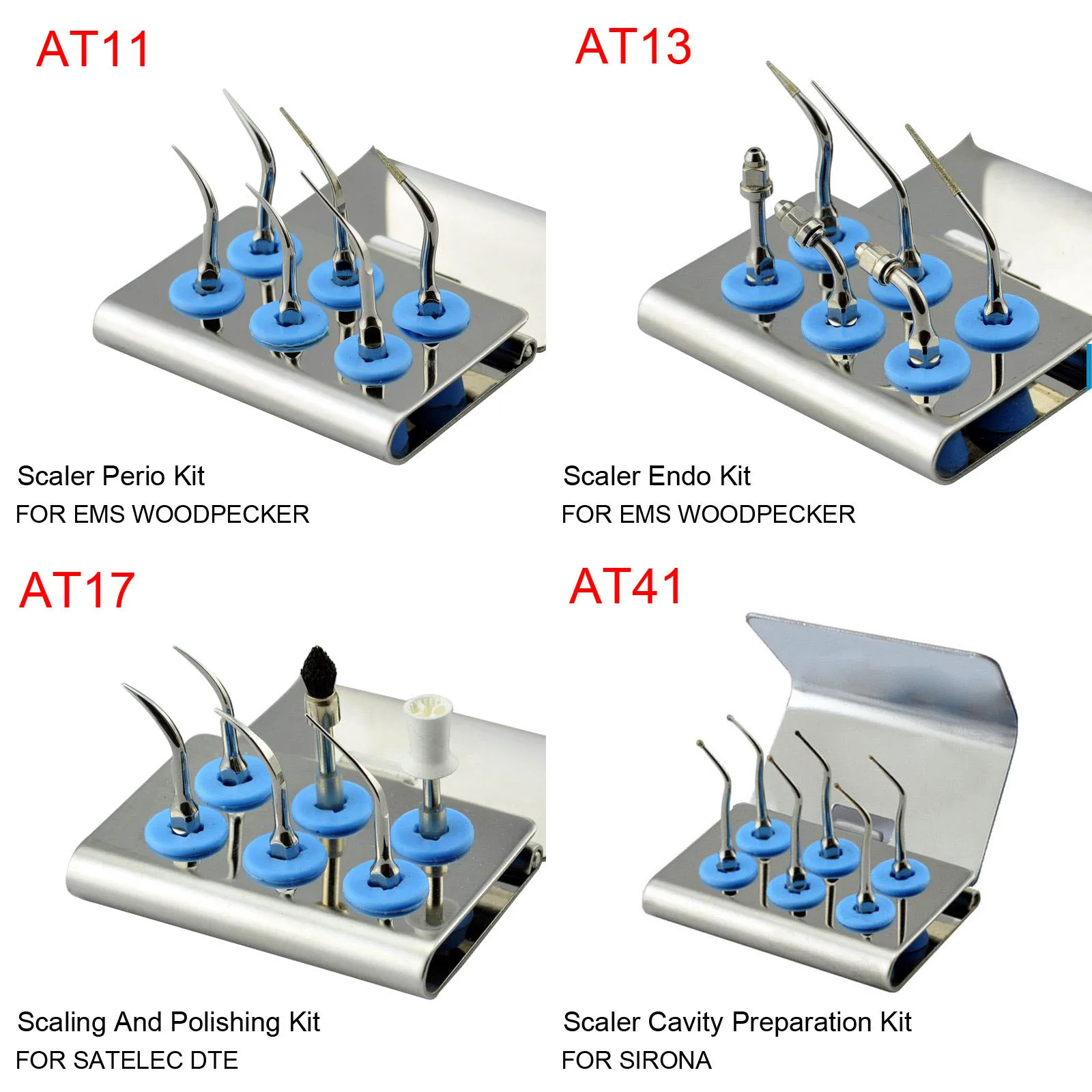 

Dental Ultrasonic Scaler Tips Kit Scaling Prosthesis Polishing Cavity Endo Kits Fit EMS WOODPECKER SATELEC DTE SIRONA KAVO