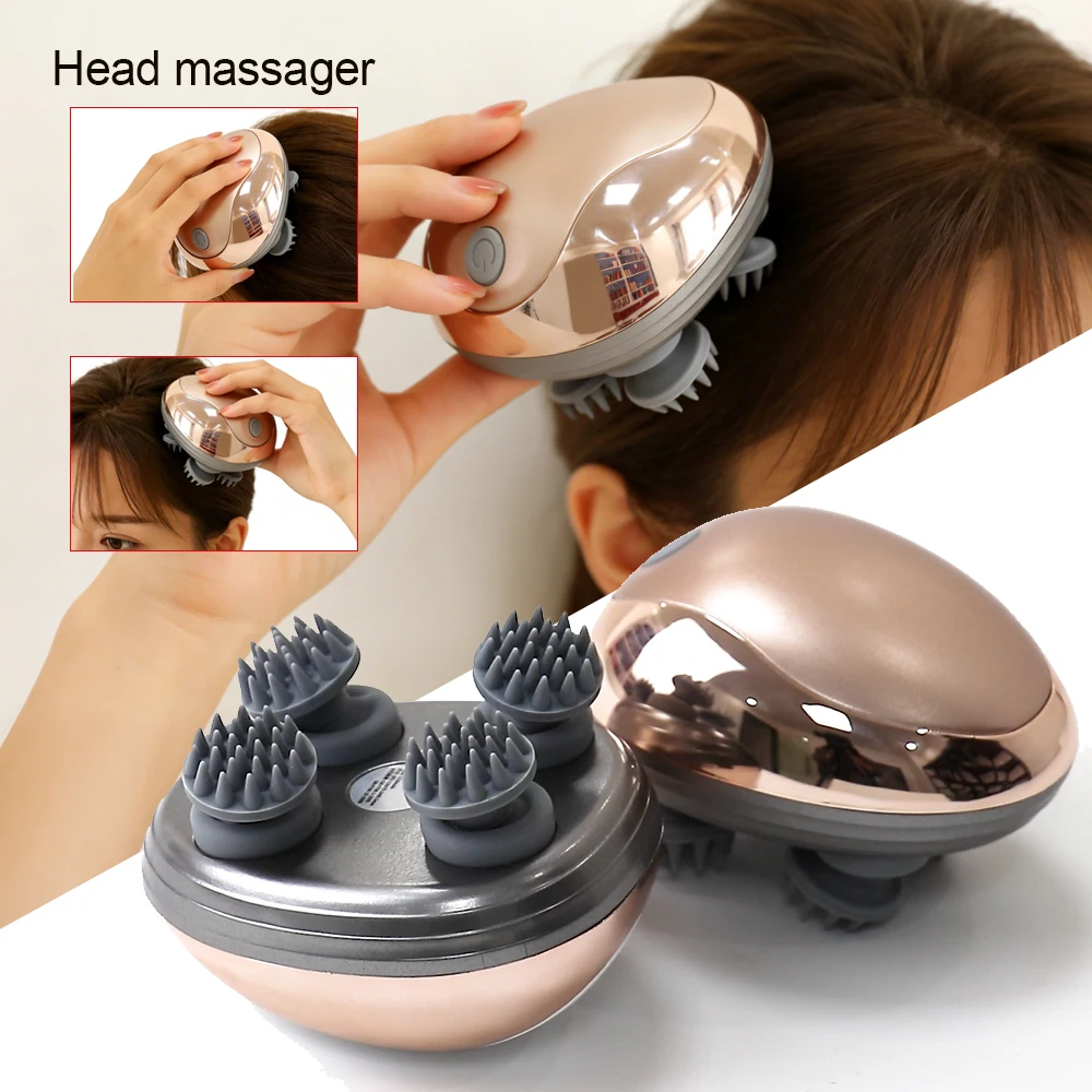 

Массажер для роста волос, кожи головы, водостойкий электрический беспроводной скребок для головы, снятие стресса для шеи, плеч, массажный инструмент для всего тела