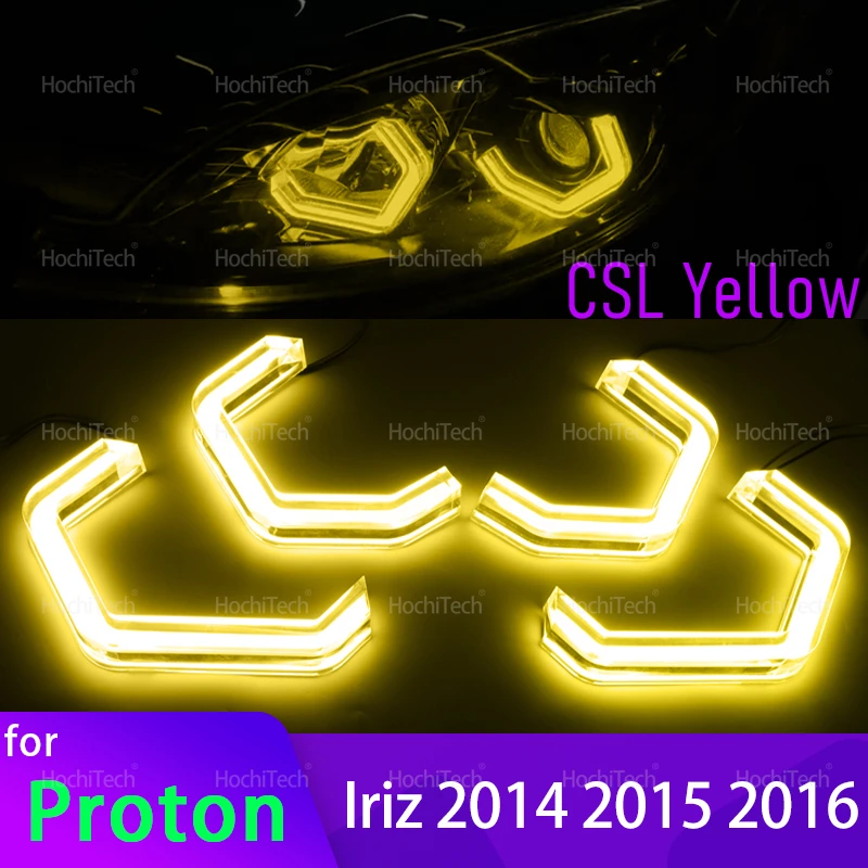 

For Proton Iriz 2014 2015 2016 M4 Style Lemon Yellow Color DRL LED Angel Eyes Light White Daytime Running Light Kit