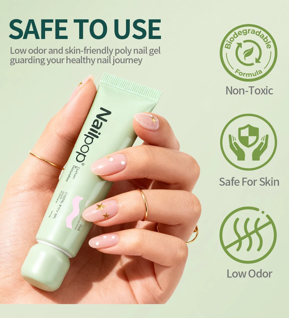 Nailpop Klares Polygel Nagelverlängerungsgel Anti-Sagging Schnellformendes Acrygel Nicht Vergilbend für UV LED Nagelkunst Salon – Detail 8