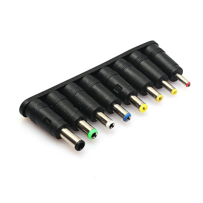 8pcs DC Power Adapter Tips Set for Laptop Chargers Including 5.5mm 6.3mm 4.8mm 4.0mm and 3.5mm Outer Diameter Options