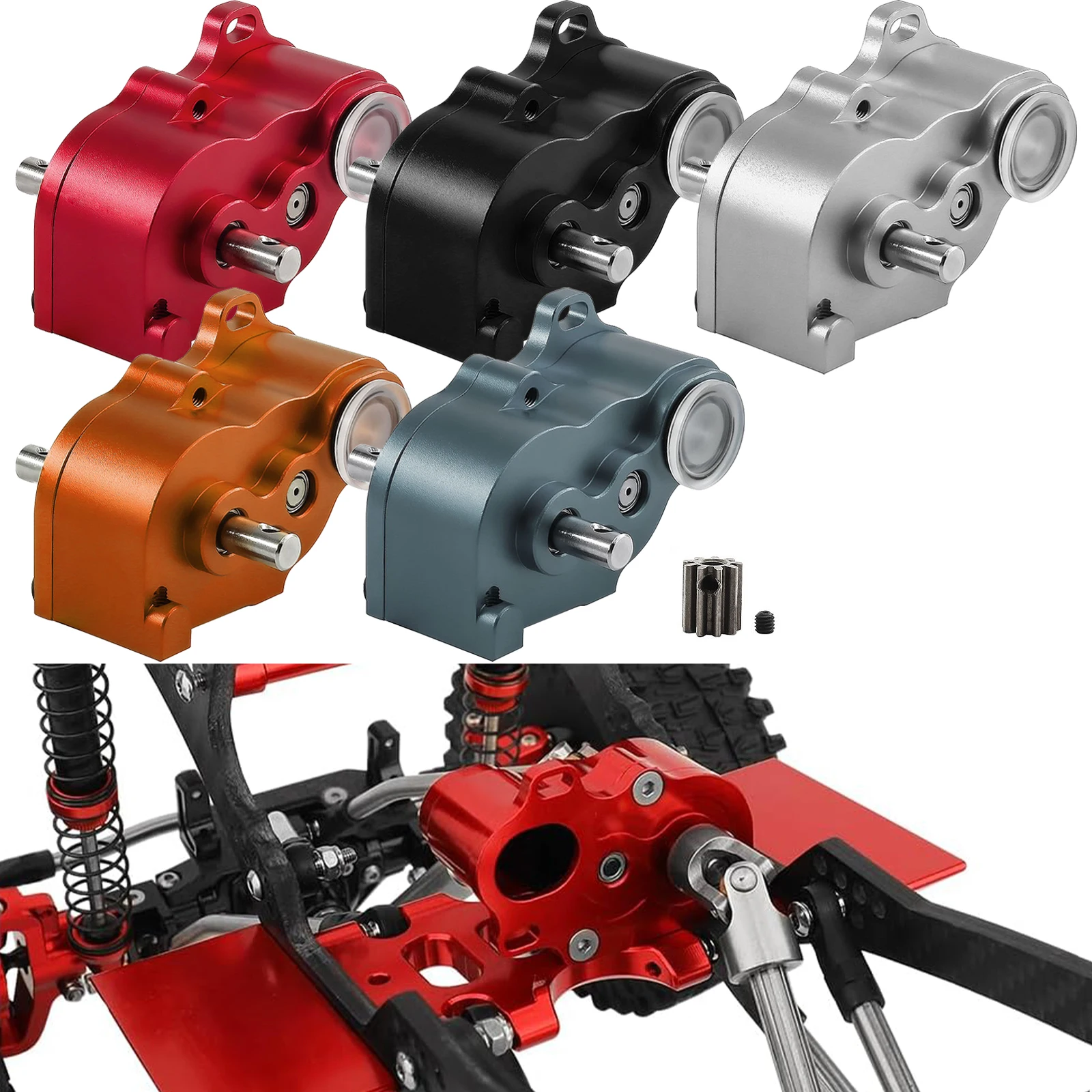 

Металлическая легкая коробка передач для 1/10 SCX10, детали для обновления гусеничного автомобиля-алюминиевый сплав, корпус коробки передач с низким центром тяжести