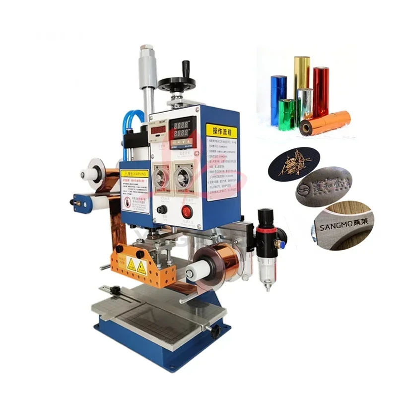 Macchina per abbronzatura con pressa di calore Macchina per stampa a caldo automatica pneumatica con carta dorata per goffratura in legno PVC in pelle