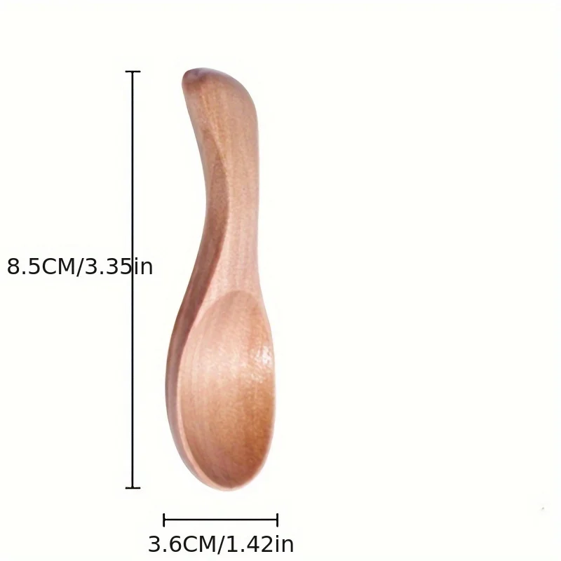 4pcs Mini Wooden Spoons, Small Kitchen Spice and Seasoning Spoons, Sugar Tea and Coffee Spoons, Short Handled Wooden Spoons