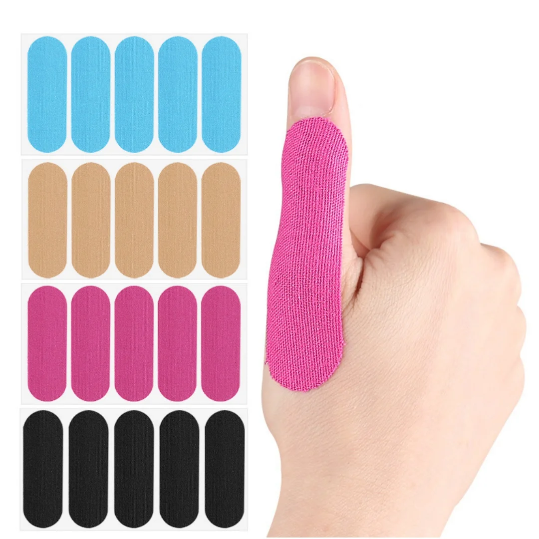 

50 Patches Elastic Sports Finger Tape Bowling Thumb Protective Tape Fingertoes Support Patch Anti-Friction Stretchy Toes Tape