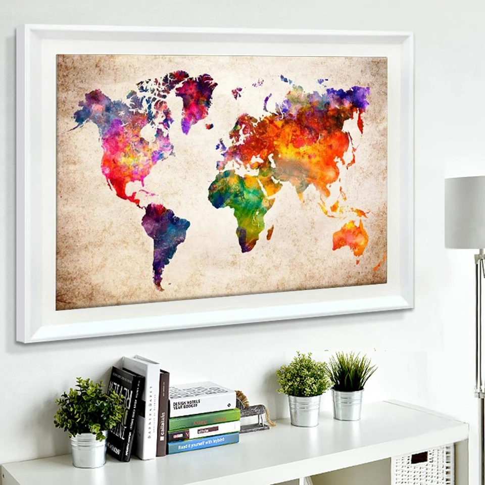 Pieno quadrato/rotondo pittura diamante mappa del mondo 5D fai da te diamante ricamo vendita paesaggio mosaico immagine di strass decorazioni per la