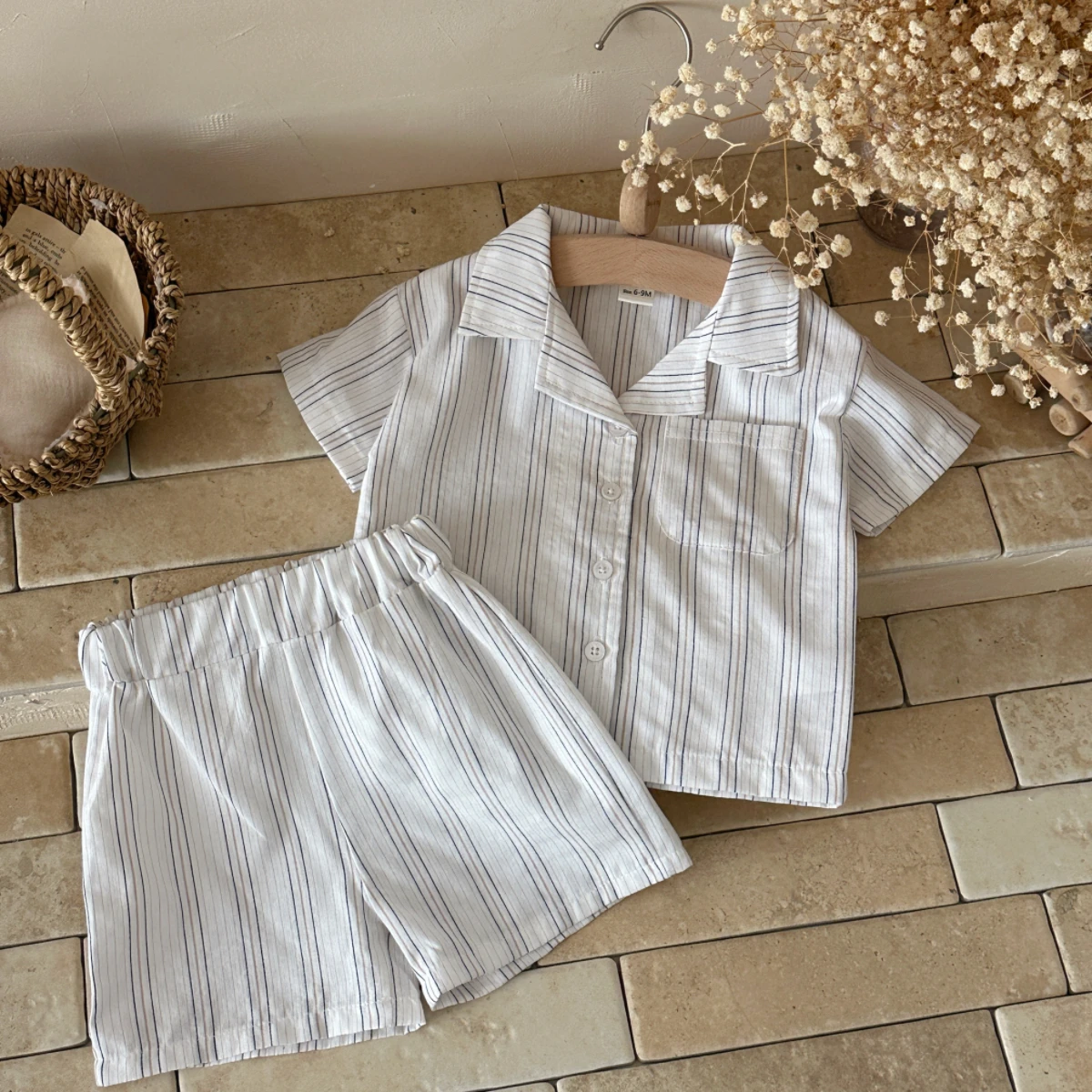 

Summer Children's Suit 2PCS Set New Summer Short Sleeve +Shorts Striped Baby Boy Girl T-shirt Baby Clothes Suitable for 0-3Y