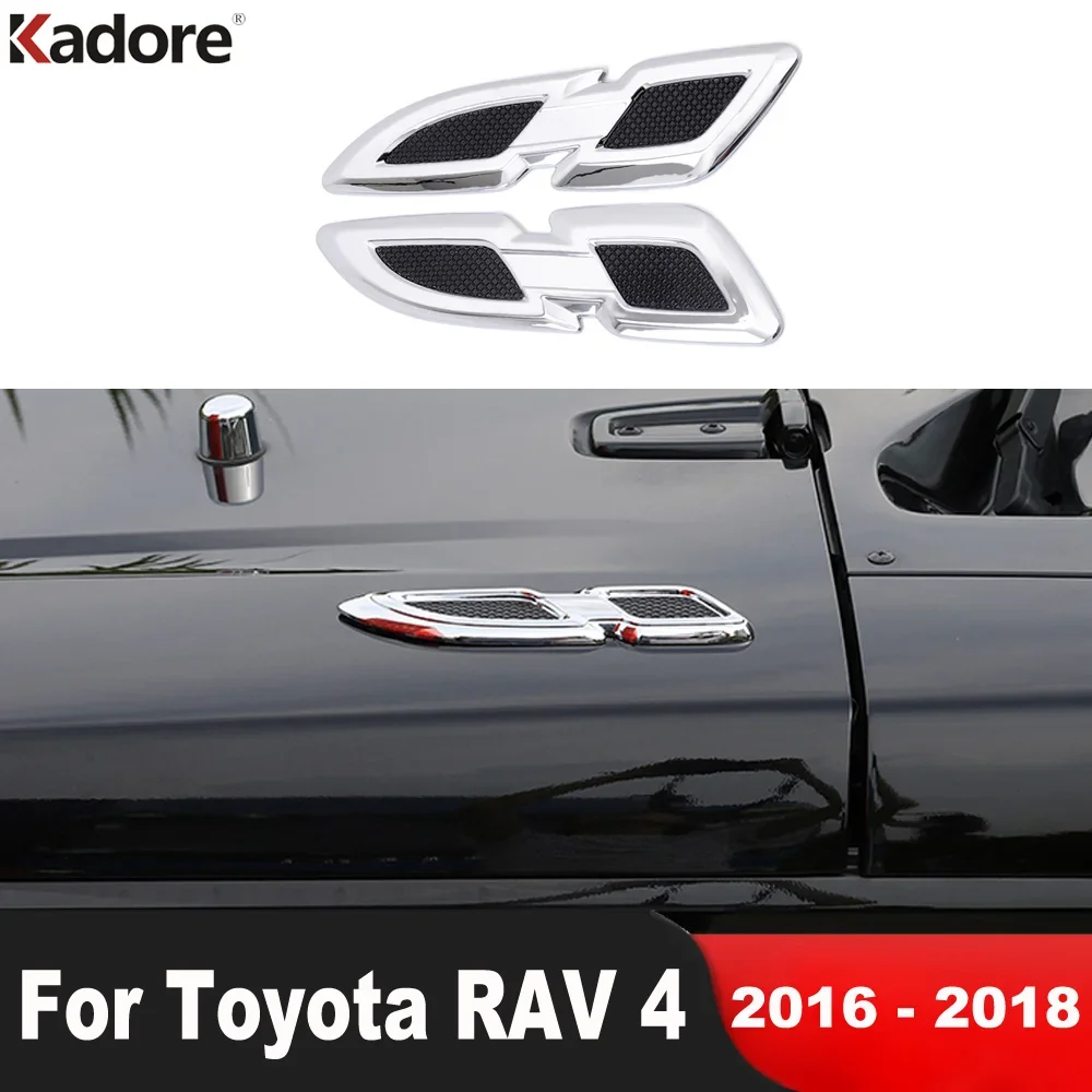 Garniture de couvercle d'évent de flux d'air de garde-boue avant de voiture, décoration chromée ABS, accessoires extérieurs, Toyota RAV4, RAV 4, 2016, 2017, 2018