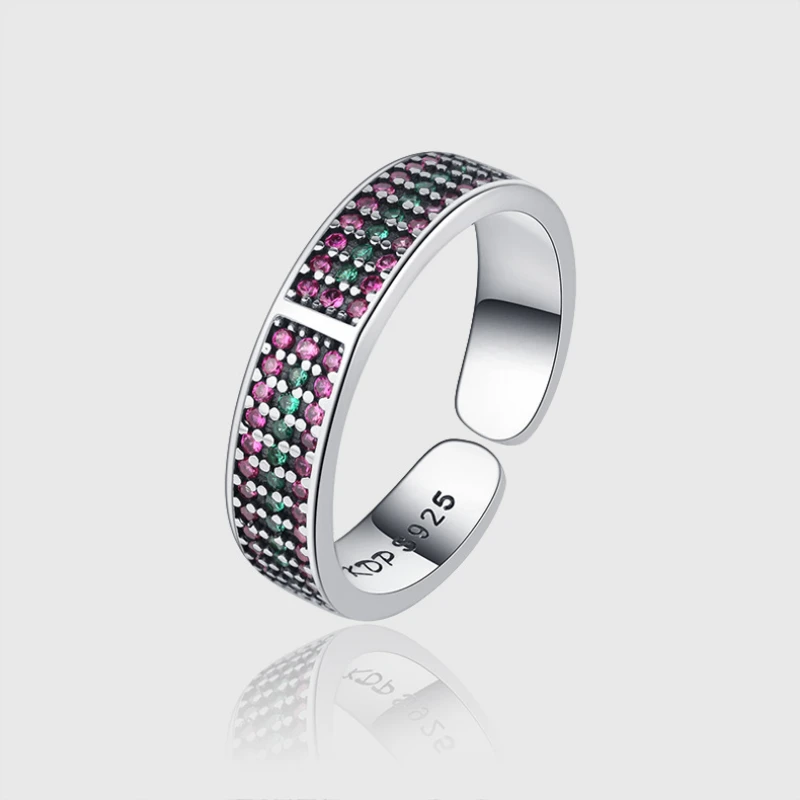 Popular Fashion Full Diamond CZ Ladies Ring New Temperament Personality Design Inlaid Zircon Geometric Index Finger Ring Female