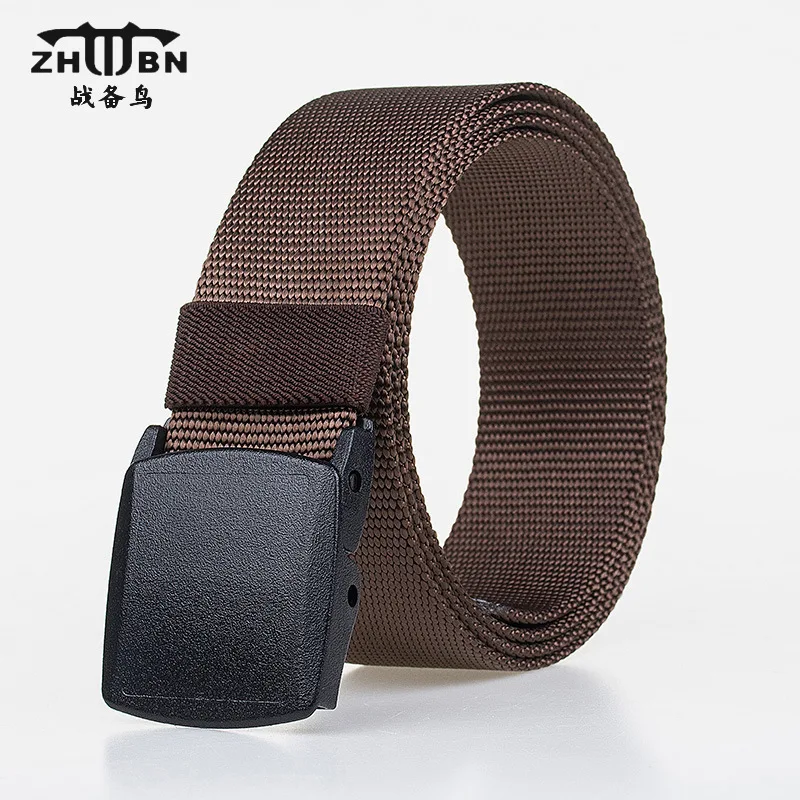 YKK Plastic Buckle Nylon Belt for Women and Men Metal-free Waist Belt Security Inspection Student Military Training Belt for Men