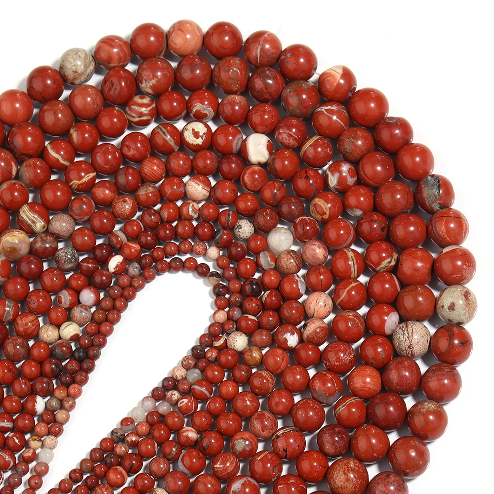 Großhandel natürliche rote Stein perle runde Edelstein lose Perle für Schmuck herstellung Halskette Armband DIY Zubehör 4/6/8/10/12mm