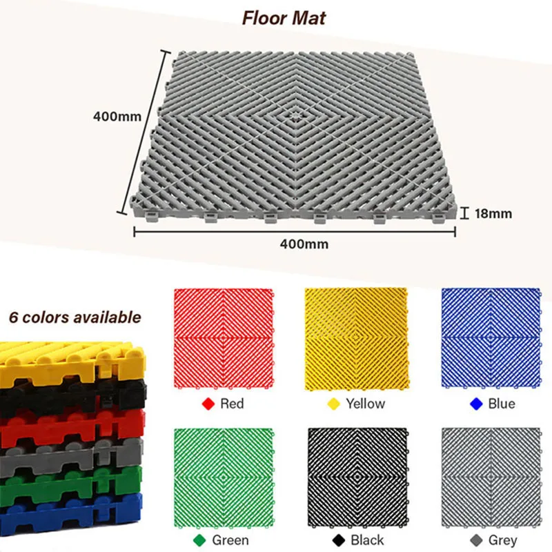 Imagem -04 - Anti-derrapantes Telhas Plásticas da Garagem Intertravamento Deck Mat para Estacionamento ao ar Livre 400x400x18 mm