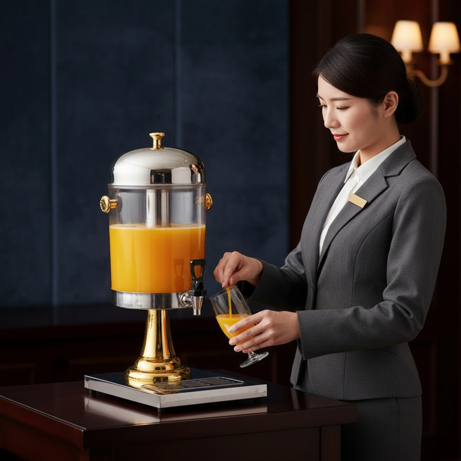 Beverage Dispenser with Catch Tray Stainless Steel Juice Dispenser with Catch Tray Transparent Large Capacity for Caterers