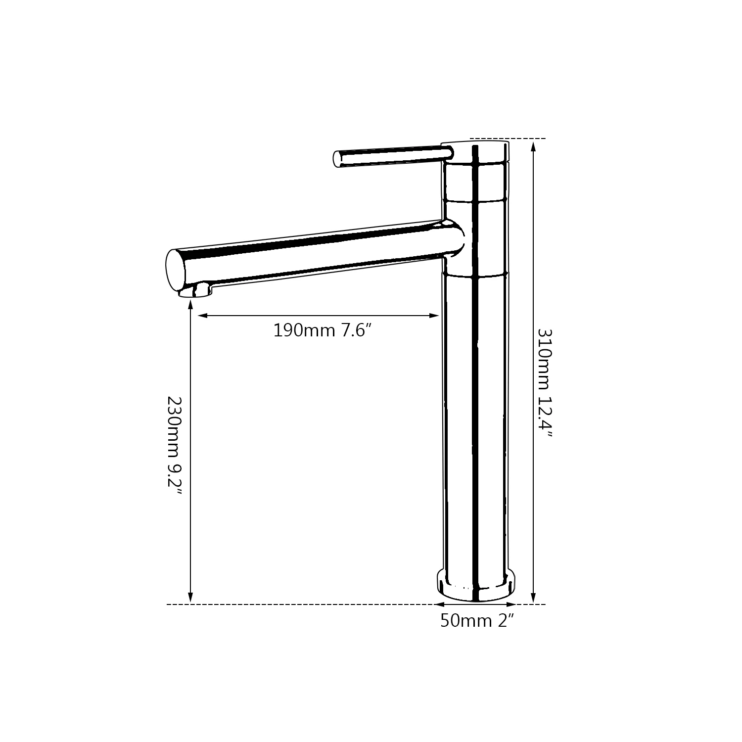 KEMAIDI-grifo alto para baño, lavabo, grifo cepillado de níquel, grifo mezclador de agua fría y caliente, grifo de baño montado en cubierta