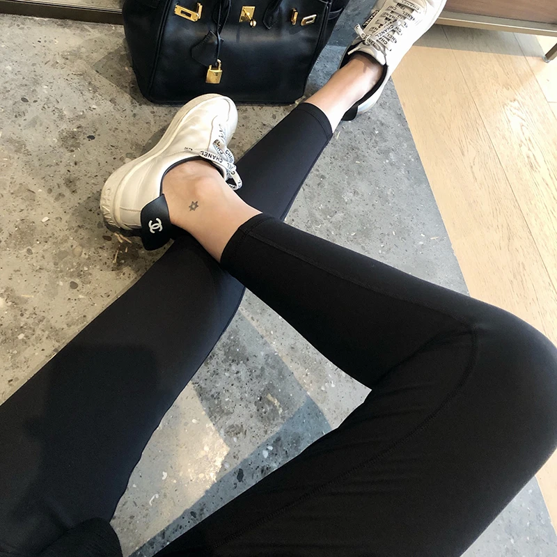 Mùa Thu Phụ Nữ Mang Thai Da Cá Mập Quần Skinny Mẹ Bụng Quần Legging Không Dấu Vết Bụng Tập Yoga Căng Mang Thai Quần Legging