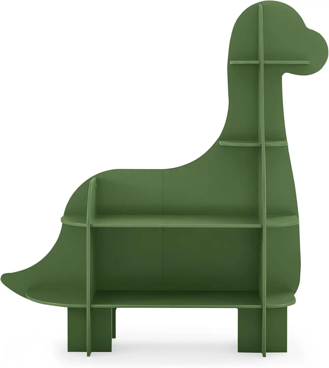 Dinosaur Bookcase with Greenguard Gold Certification, Fern Green - Versatile Storage for Kids' Rooms
