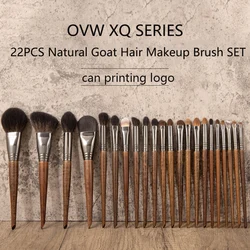 OVW Hot Sale Natural Goat Hair Makeup Brush Set Goat Hair Eyeshadow Foundation Blush Brush for Professional And Personal Use