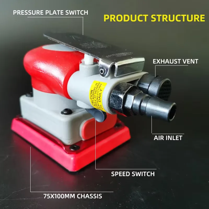 75/100 mm pneumatische schuurpapiermachine vierkante auto polijsten verf oppervlak schoonheid slijpen