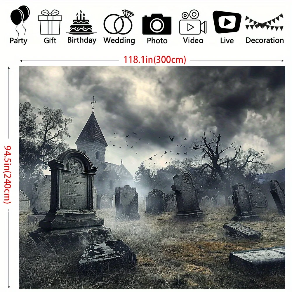 Halloween Horror backdrops - perfect for tombstones and haunted house designs, outdoor parties and decorations