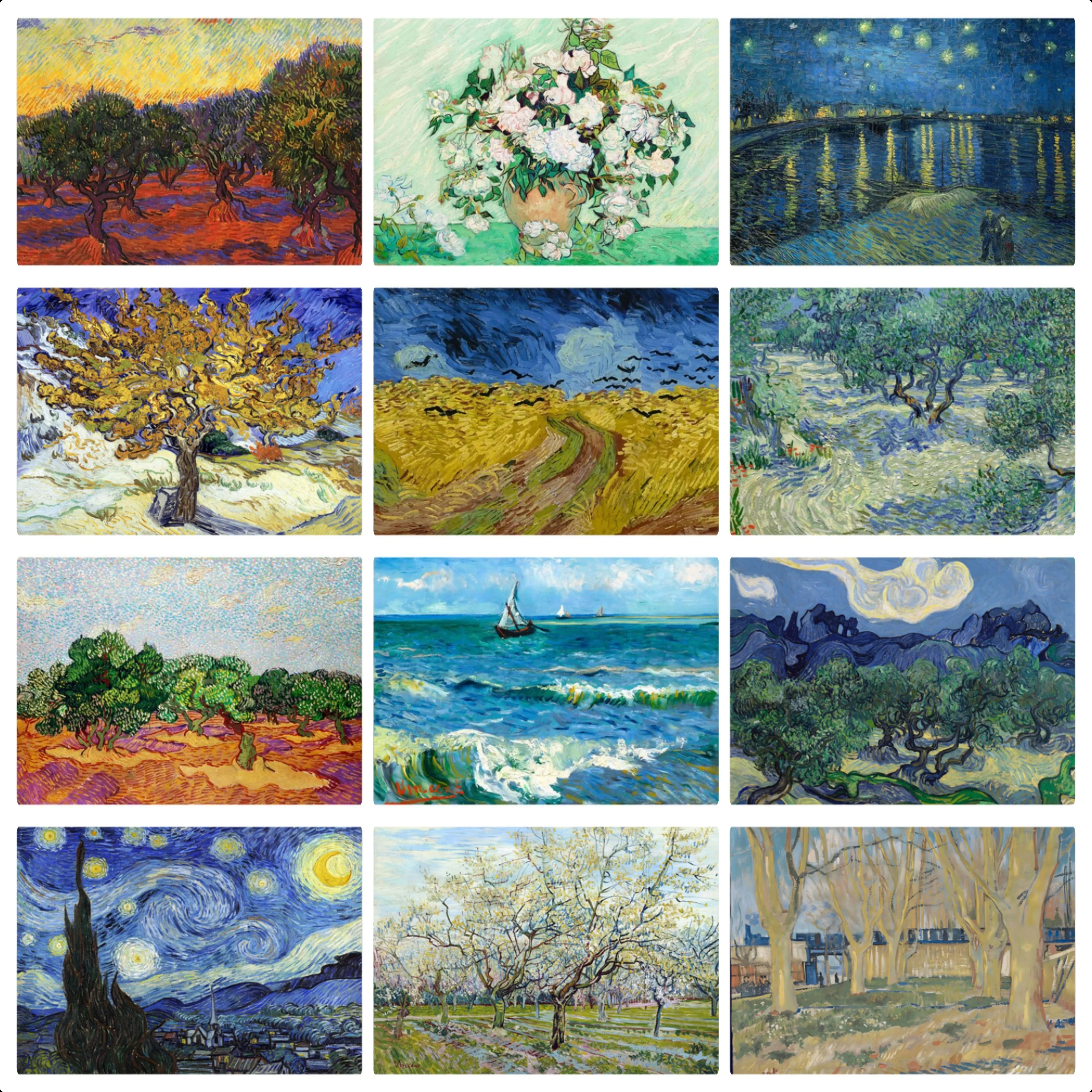 Pintura de Diamantes DIY 5D de Van Gogh, Mosaico Completo, Jardín Abstracto, Flores de Almendro, Noche Estrellada, Decoración con Pedrería para el Hogar