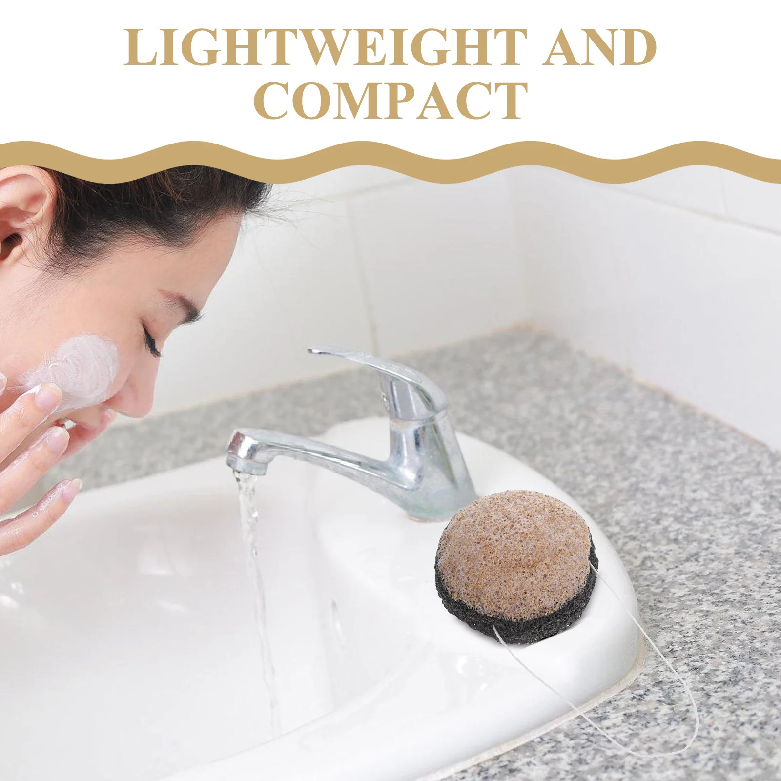 3 pçs konjac rosto purificador dupla face esfoliante esponja almofada de limpeza de carvão de bambu para limpeza profunda dos poros facial e