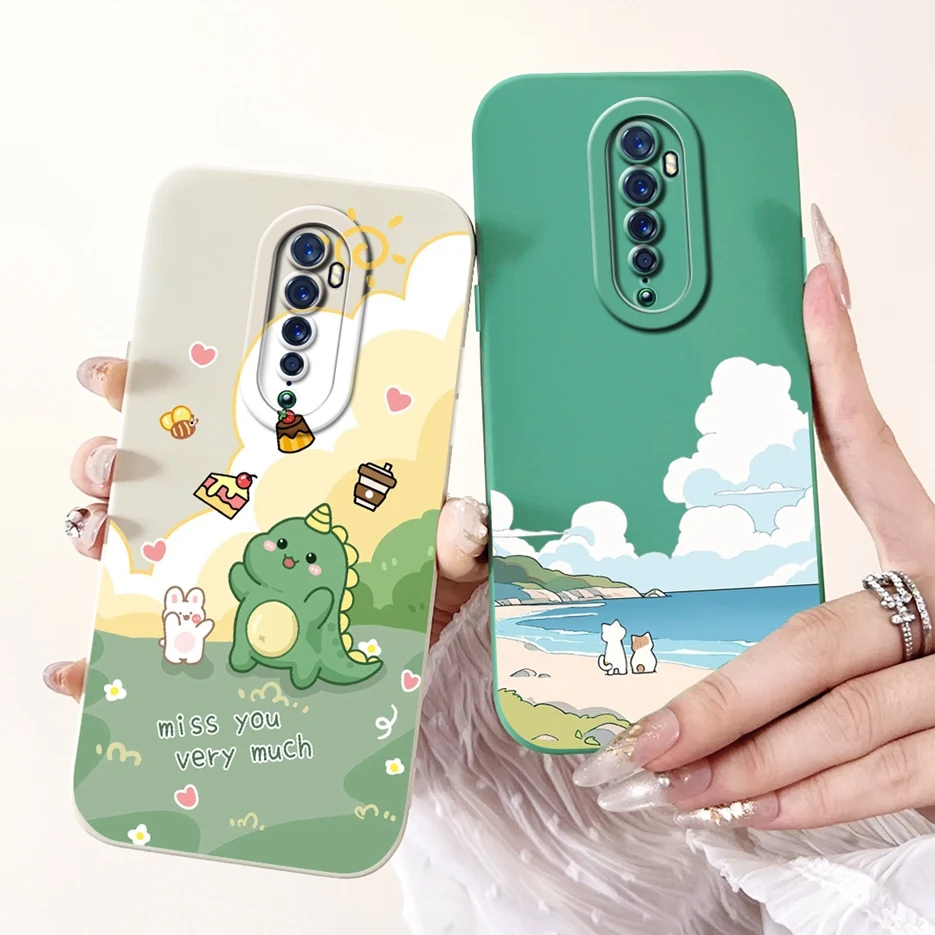 For Oppo Reno2 Case Reno 2F 2Z Luxury Candy Painted Cover Shockproof Phone Case For Oppo Reno 2 Reno2 F Reno2F Reno2Z Soft Shell