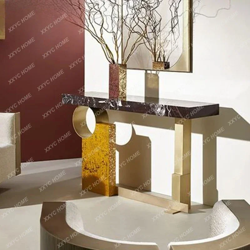 A Wall-facing entrance table for commercial places Small apartment end-view table Decorative cabinet Display table