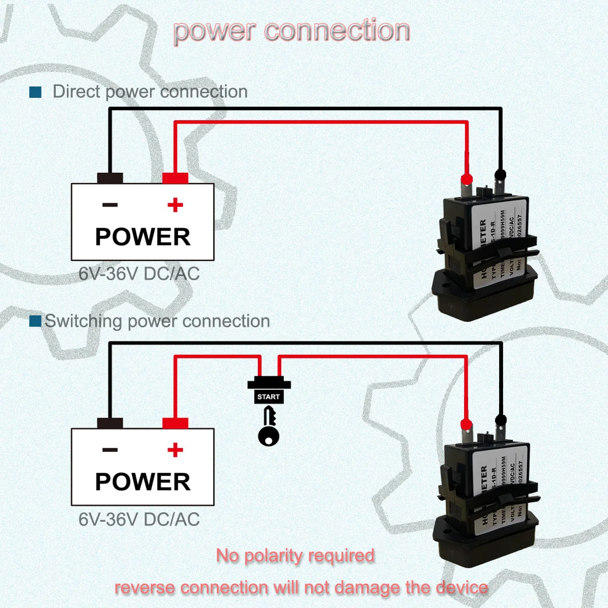 Digital Hour Meter,LCD Accumulate Timer,6-36V DC/AC  Hour Meter Resettable Counter 999999.59H Snap in ,for Vehicle  Boat Truck
