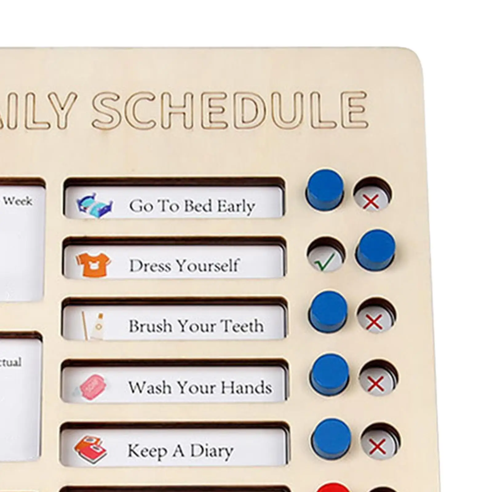 Daily Schedule Memo Board 15x22cm Hanging or Standing Portable Routine Chart