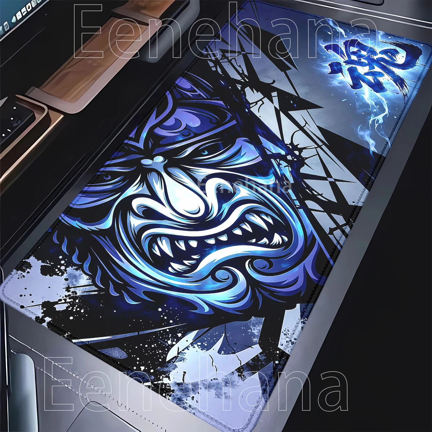 PC Gaming Mouse Pad Ghost Face Non-slip Base Larger HD Printing Samurai Devil Mask Mousepad Office Accessories Overlock Desk Mat