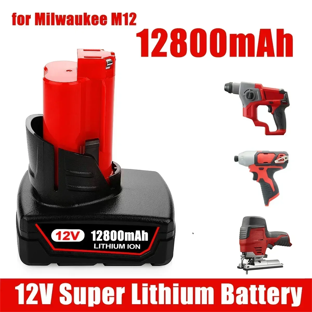 

For Milwaukee Tool 12V Li-ion Battery for Milwaukee M12 C12 XC 48-11-2440 48-11-2402 48-11-2411 48-11-2401 Replacement Battery